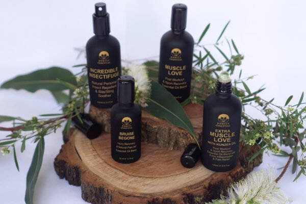 Collection of Purely Essential branded oil blends.